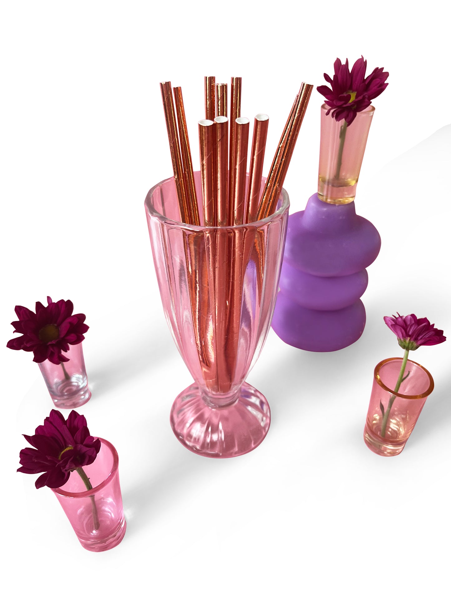 Arany papírszívószálak készlete esküvői dekorációhoz